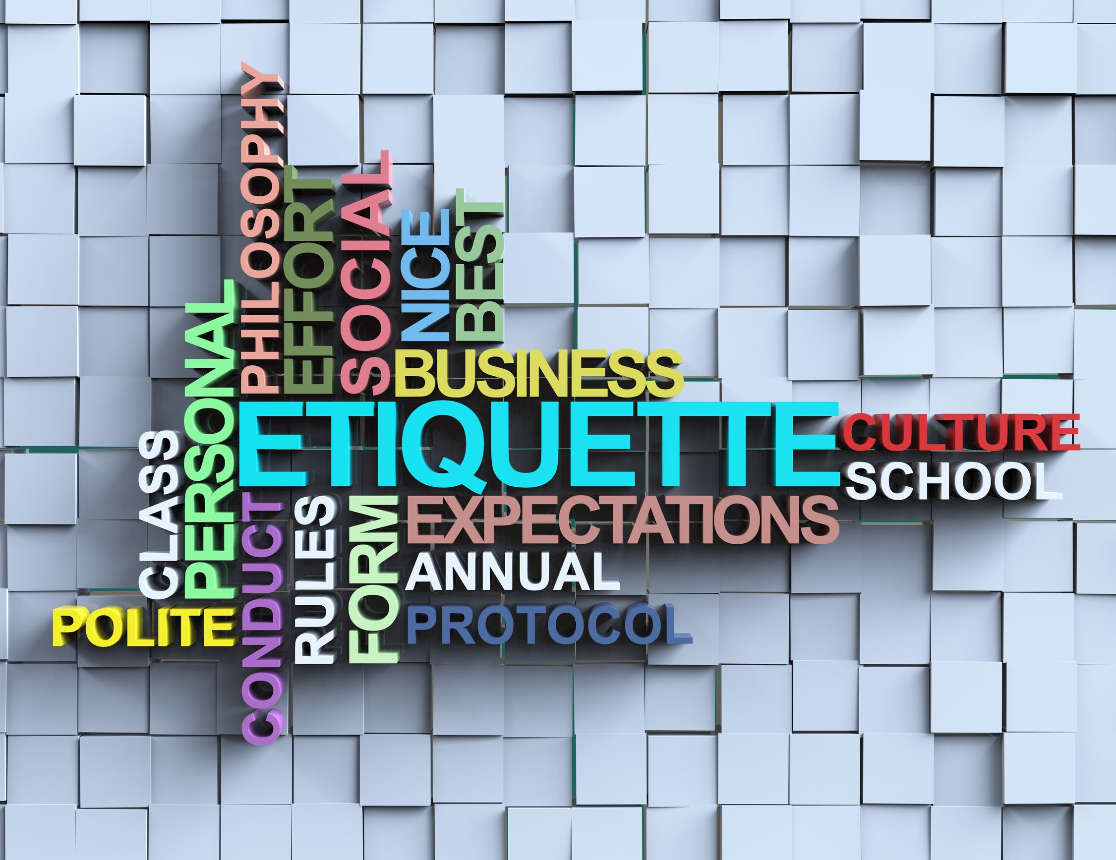 Etiquette 3d word  on cubes